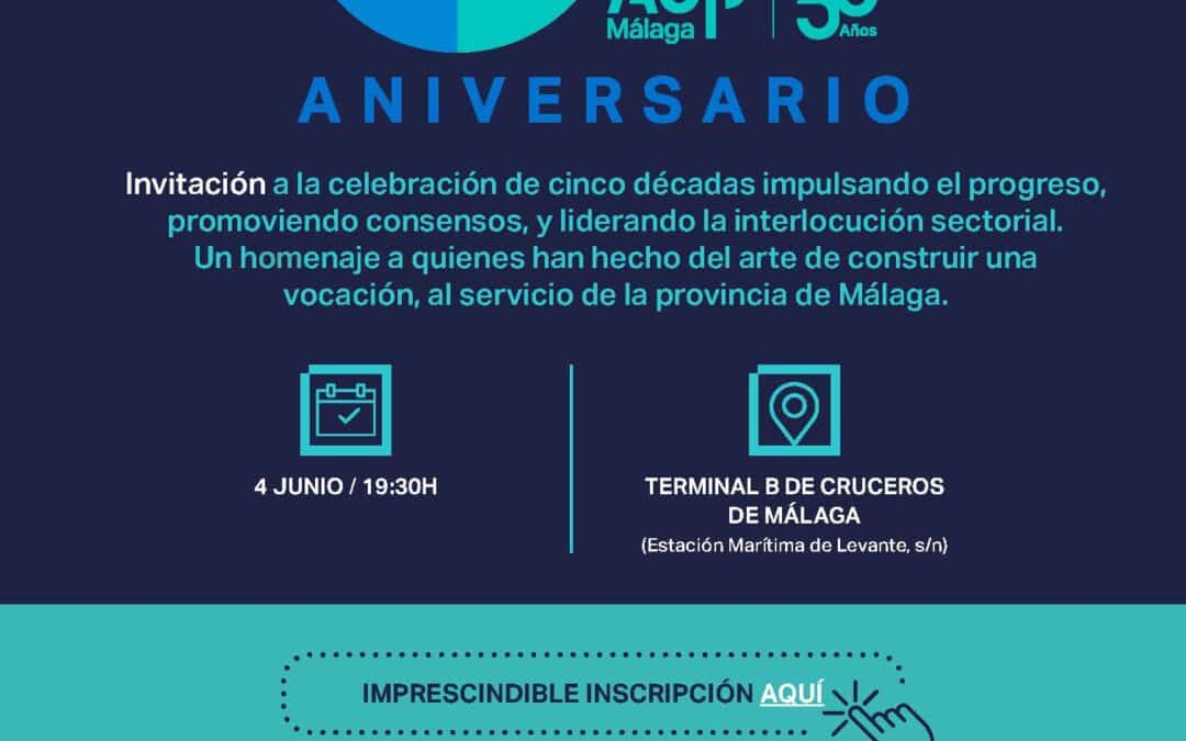 INVITACIÓN 50º ANIVERSARIO ACP MÁLAGA – MIÉRCOLES, 4 DE JUNIO, 19:30 H.